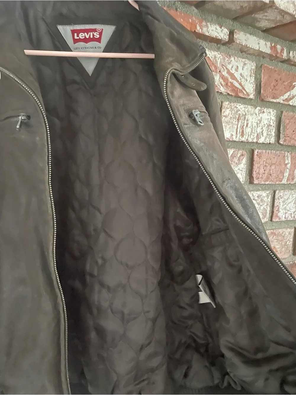 Levi's Dark Brown Leather Bomber Jacket